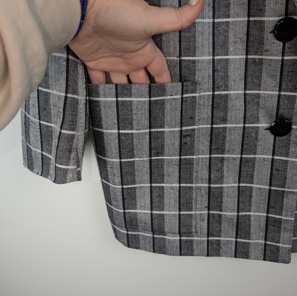 Vintage Oversized Plaid Blazer Size 10 - Picture 4 of 8